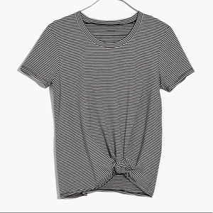 Madewell Knot-Front Tee in Stripe Size Small